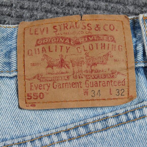 Levi’s Jeans Mens 34x30 Light Wash 550 Relaxed Made in USA Paint Splatter - Picture 10 of 12